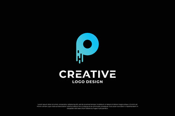 Letter P logo design inspiration. Initial letters P logo symbol mark. Creative letter P logo vector.