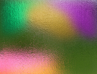 Textured reeded glass, multicolored bright futuristic background, template for design