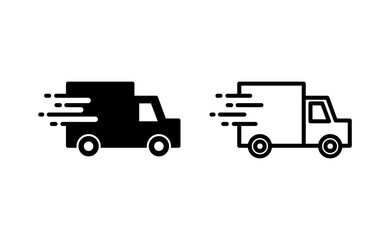 Delivery truck icon vector for web and mobile app. Delivery truck sign and symbol. Shipping fast delivery icon