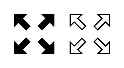 Fullscreen Icon vector for web and mobile app. Expand to full screen sign and symbol. Arrows symbol