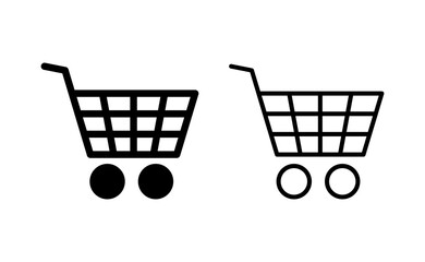 Shopping icon vector for web and mobile app. Shopping cart sign and symbol. Trolley icon