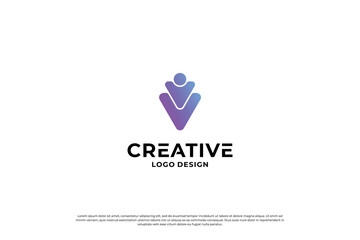 Letter v logo design template. Initial letters v. Creative v symbol.