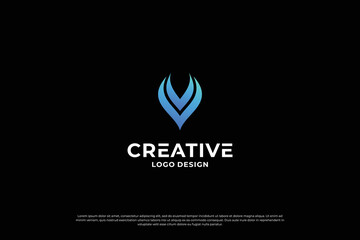 Letter v logo design template. Initial letters v. Creative v symbol.
