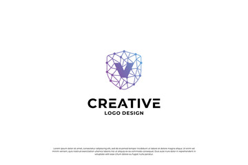 Letter v logo design template. Initial letters v. Creative v symbol.