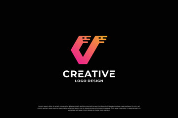 Letter v logo design template. Initial letters v. Creative v symbol.