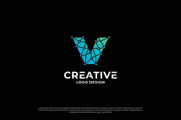 Letter v logo design template. Initial letters v. Creative v symbol.