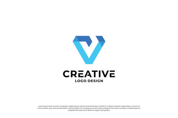 Letter v logo design template. Initial letters v. Creative v symbol.