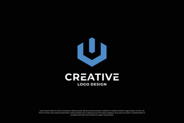 Obraz premium Letter v logo design template. Initial letters v. Creative v symbol.