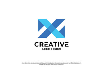 Letter x logo design template. Initial letters X. Creative X symbol.