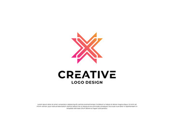 Letter x logo design template. Initial letters X. Creative X symbol.