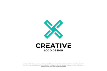 Naklejka na ściany i meble Letter x logo design template. Initial letters X. Creative X symbol.