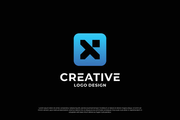 Letter x logo design template. Initial letters X. Creative X symbol.