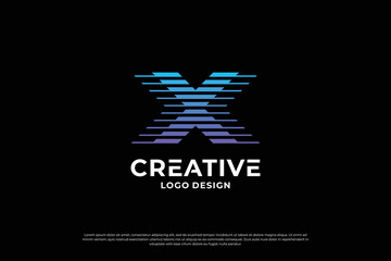 Obraz premium Letter x logo design template. Initial letters X. Creative X symbol.