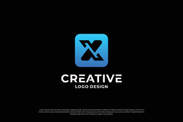 Letter x logo design template. Initial letters X. Creative X symbol.