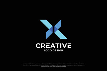 Letter x logo design template. Initial letters X. Creative X symbol.