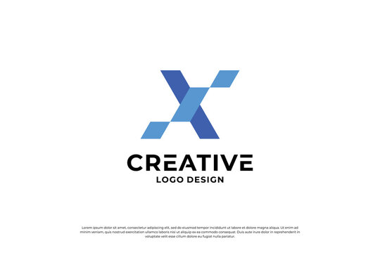 Letter x logo design template. Initial letters X. Creative X symbol.