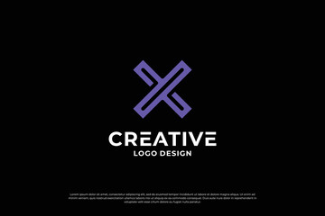 Letter x logo design template. Initial letters X. Creative X symbol.