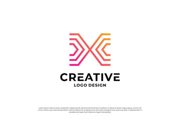 Letter x logo design template. Initial letters X. Creative X symbol.