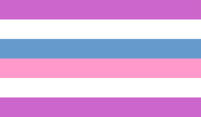 Bigender flag vector illustration isolated. LGBTQ+ community. Intersex flag pride vector illustration.