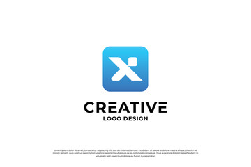 Letter x logo design template. Initial letters X. Creative X symbol.