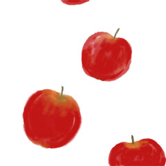 Apple Water color illustration multiple fruits White background 