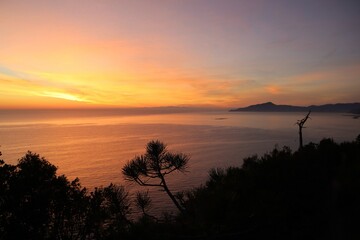 sunset over the sea