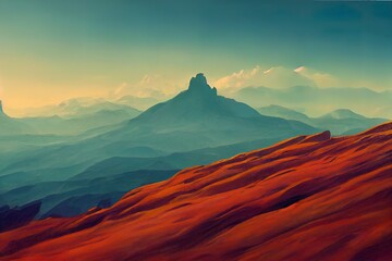 Fototapeta premium High cliffs of the mountain range. Mountain high rocks. Mountain background. Mountain scene
