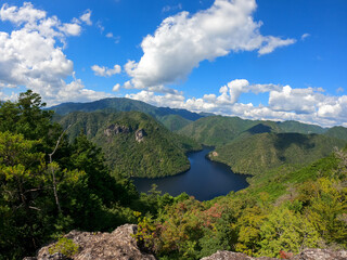 Fototapeta na wymiar Lake Horai from a mountain