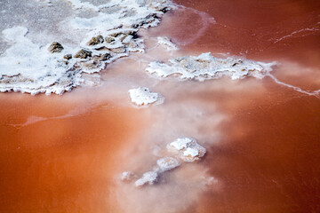 salt flowing into the water