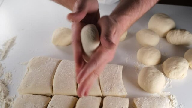 rolling out bread dough