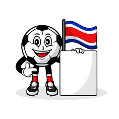 Mascot cartoon football costa rica flag with banner