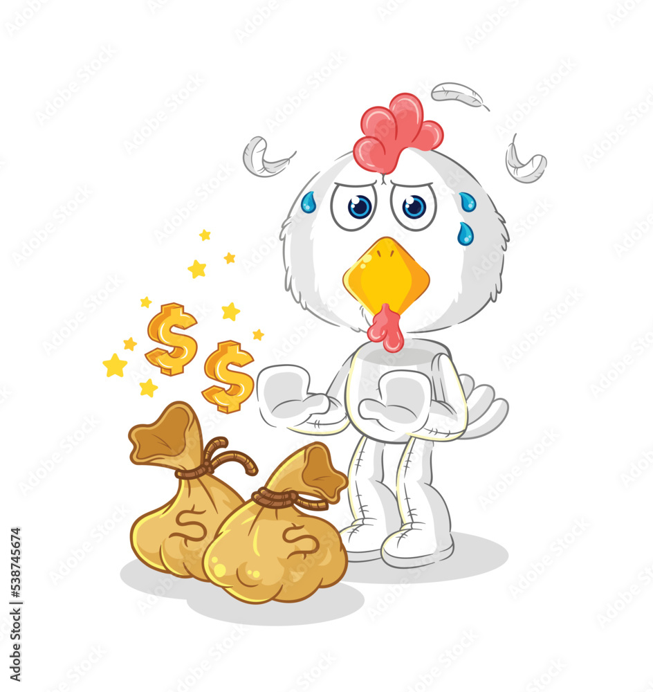 Canvas Prints chicken refuse money illustration. character vector