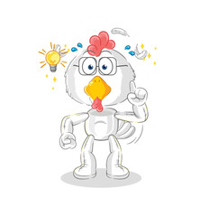 chicken got an idea cartoon. mascot vector