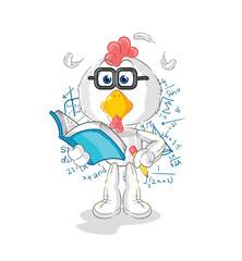 chicken geek cartoon. cartoon mascot vector