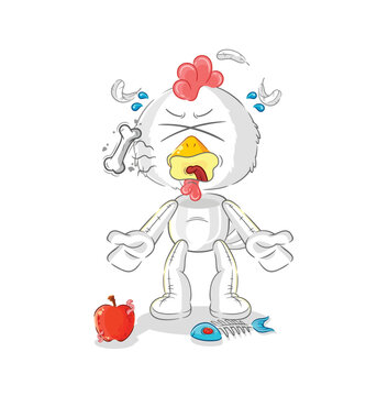 chicken burp mascot. cartoon vector
