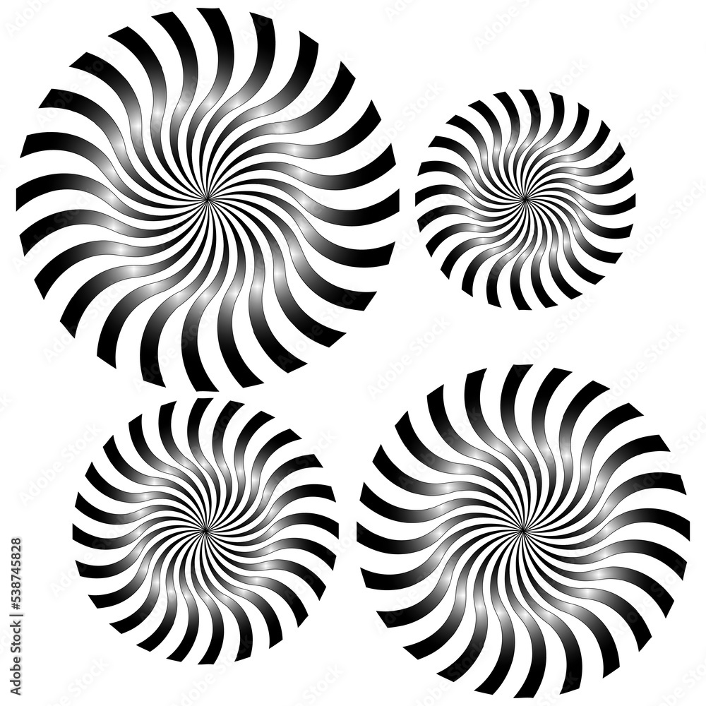 Poster spiral rays circle in fantasy style. round shape. abstract geometric art line. vector illustration. 