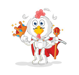 chicken king vector. cartoon character