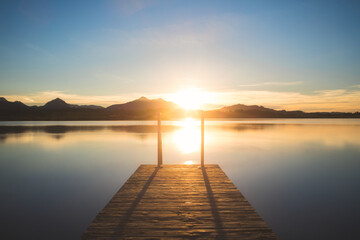 sunset over the lake