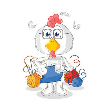 chicken tailor mascot. cartoon vector