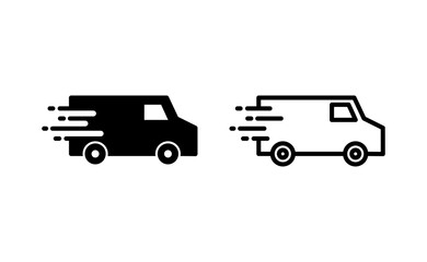 Delivery truck icon vector for web and mobile app. Delivery truck sign and symbol. Shipping fast delivery icon