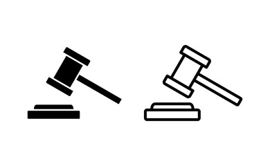 Gavel icon vector for web and mobile app. judge gavel sign and symbol. law icon. auction hammer