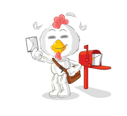 chicken postman vector. cartoon character