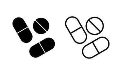 Pills icon vector for web and mobile app. capsule icon. Drug sign and symbol