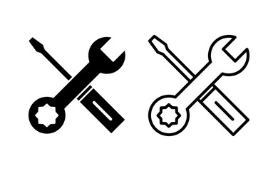 Repair tools icon vector for web and mobile app. tool sign and symbol. setting icon. Wrench and screwdriver. Service