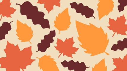 maple and other dried leafs pattern background stock vector