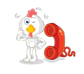 chicken call mascot. cartoon vector