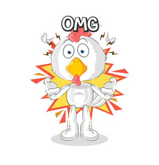 chicken Oh my God vector. cartoon character