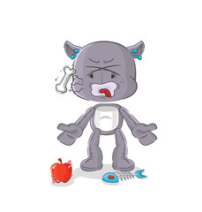 hippopotamus burp mascot. cartoon vector