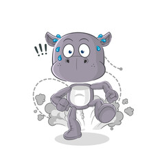 hippopotamus running illustration. character vector