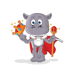 hippopotamus king vector. cartoon character